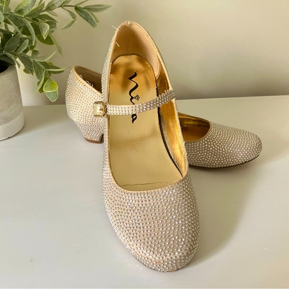 Nina Sparkle Heels Size 2 Girls EUC - Picture 1 of 6